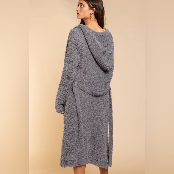 POL nwt Berber fleece Tie Front Tunic Cardigan with Pockets - small - Picture 5 of 8